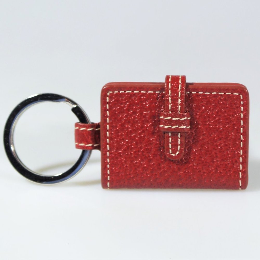 Coach Mini Passport Red Leather Keychain